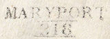 134037 1826 MAIL MARYPORT (CUMBERLAND) TO CARLISLE WITH 'MARYPORT/318' MILEAGE MARK (CU343).
