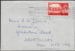134082 1969 MAIL USED IN ABERTILLERY, MONMOUTH WITH 5S CASTLE ISSUE.