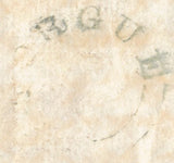 134099 1846 MAIL ABERDEEN TO HUNTLY WITH 'FORGUE' CIRCULAR HAND STAMP.
