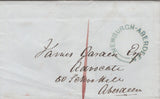134117 1849 MAIL USED IN ABERDEEN WITH 'NEWBURGH-ABERDEEN' CIRCULAR HAND STAMP.