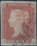 134167 1847 1D PL.76 (SG8)(AA CONSTANT VARIETY 'A DOUBLE' (SPEC BS65d) MISSING IMPRIMATUR LETTERING.