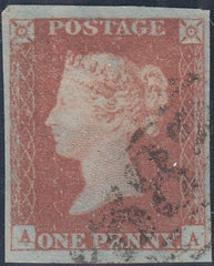 134167 1847 1D PL.76 (SG8)(AA CONSTANT VARIETY 'A DOUBLE' (SPEC BS65d) MISSING IMPRIMATUR LETTERING.