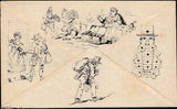 134179 CIRCA 1890 DERAEDEMAEKER RE-PRINT OF MENZIES 'WASHER WOMAN' CARICATURE.