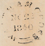 134205 1840 MAIL BROXBOURNE, HERTS TO LONDON WITH 'Paid 1' UNIFORM PENNY POST HAND STAMP (HE562).