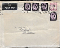 134231 1962 AIR MAIL TORQUAY TO SOMALI REPUBLIC WITH WILDING ISSUES.