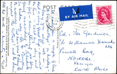 134233 1964 POST CARD LONDON TO KENYA, EAST AFRICA WITH 8D WILDING.