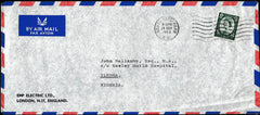 134236 1963 AIR MAIL SOUTH TOTTENHAM TO ILESHA, NIGERIA WITH 1/3D WILDING.