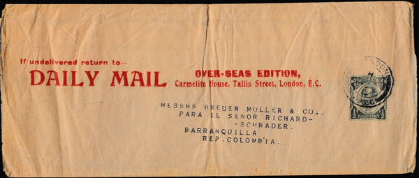 134237 1915 PRINTED MATTER LONDON TO COLOMBIA.