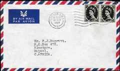 134240 1968 AIR MAIL LONDON TO MALAWI WITH PAIR 9D WILDING.