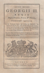 134252 1785 ACT 'GRANTING HIS MAJESTY MONEY FROM THE SINKING FUND, COMPENSATING CLERKS OF THE PRINCIPAL SECRETARIES OF STATE, ESTABLISHING REGULATIONS RE POSTAGE AND CONVEYANCE OF LETTERS AND PACKETS BETWEEN GREAT BRITAIN AND IRELAND'.