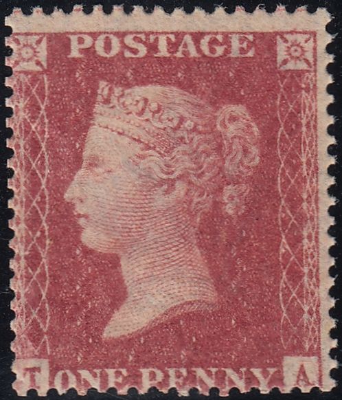 134355 1857 DIE 2 1D ROSE-RED ON WHITE PAPER PERFORATION 16 (SG36) FINE MINT SINGLE.