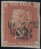134356 1854 DIE 1 1D PL.176 IMPERFORATE (SG8)(DL).