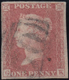 134363 1857 DIE 2 1D PL.47 ROSE-RED ON WHITE PAPER ERROR IMPERFORATE (SG40a)(GK).