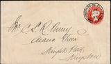 134366 1897 ½D VERMILION STATIONERY ENVELOPE USED IN KINGSTON, SURREY.