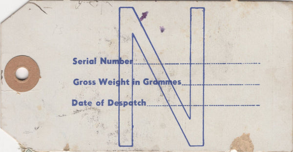 134388 UNDATED PARCEL TAG KGVI 1942 10S ULTRAMARINE (SG478b) AND LOW VALUES.