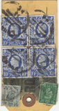 134392 UNDATED PARCEL TAG KGVI 10S ULTRAMARINE (SG478b) X 6 AND LOW VALUES.