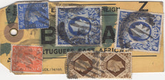 134398 UNDATED PARCEL TAG KGVI 1942 10S ULTRAMARINE (SG478b) X 2 WITH LOW VALUES.