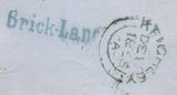 134448 1855 MAIL LONDON TO KEIGHLEY, YORKSHIRE WITH 'Brick-Lane' RECEIVERS HAND STAMP (L514/BRIC14c).