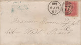 134449 1857 MAIL USED IN LONDON WITH 'KENSINGTON:W:O' RECEIVERS HAND STAMP IN BLUE (L514/KENSWO15c).