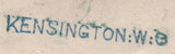 134449 1857 MAIL USED IN LONDON WITH 'KENSINGTON:W:O' RECEIVERS HAND STAMP IN BLUE (L514/KENSWO15c).