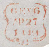134456 1849 MAIL USED IN LONDON WITH 'GT PORTLAND ST' RECEIVERS HAND STAMP (L514/GTPO16).