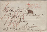 134487 1838 MAIL DALHAM HALL, SUFFOLK TO LONDON WITH 'Newmarket/Penny Post' HAND STAMP (SK286).