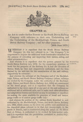 134504 1875 ACT 'TO CONFER FURTHER POWERS ON THE SOUTH DEVON RAILWAY COMPANY WITH REFERENCE TO THEIR OWN UNDERTAKING AND THE UNDERTAKING OF THE BUCKFASTLEIGH, TOTNES AND SOUTH DEVON RAILWAY COMPANY; AND FOR OTHER PURPOSES'.