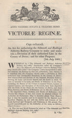 134505 1865 ACT 'FOR AUTHORIZING THE SIDMOUTH AND BUDLEIGH SALTERTON RAILWAY COMPANY TO MAKE AND MAINTAIN A DEVIATION OF THEIR AUTHORIZED LINE IN THE COUNTY OF DEVON; AND FOR OTHER PURPOSES'.