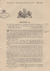 134506 1876 ACT 'FOR ENABLING THE SIDMOUTH RAILWAY COMPANY TO EXTEND THEIR RAILWAY TO BUDLEIGH SALTERTON AND EXMOUTH; AND FOR OTHER PURPOSES'.