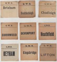 134511 CIRCA 1900-1910 COLLECTION OF UNUSED RAILWAY LUGGAGE TAGS (35).