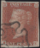 134603 1843 1D PL.31 (SG8)(RK CONSTANT VARIETY 'P CONVERTED TO R' (SPEC BS20b).