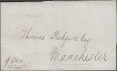 134641 1830 PRIVATE POST LIVERPOOL TO MANCHESTER WITH MANUSCRIPT 'p Van 24 Augt 30'.