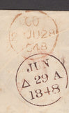 134649 1848 MAIL LONDON TO EDINBURGH WITH 'Borough' RECEIVERS HAND STAMP IN BLACK (L514/BOR26a), FIRST EXAMPLE DISCOVERED.