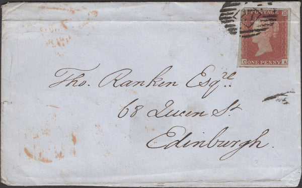 134656 1850 MAIL LONDON TO EDINBURGH WITH 'Cable-ST' RECEIVERS HAND STAMP (L514).
