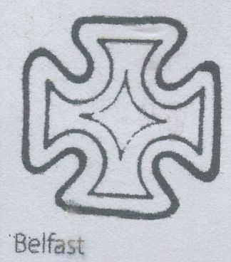 134685 1844 LARGE PART WRAPPER BELFAST TO DUBLIN WITH SUPERB STRIKE BELFAST MALTESE CROSS (SPEC B1tb).