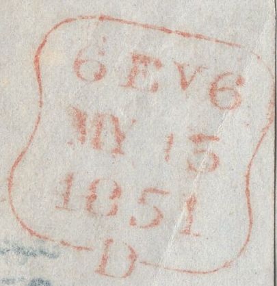 134697 1D ARCHER EXPERIMENTAL PERFORATION PL.100 (SG16b)(SK) ON COVER MAY 1851 USED IN LONDON.