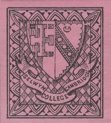 134794 1882 SELWYN COLLEGE, CAMBRIDGE ½D BLACK ON MAGENTA (CS18) MINT SINGLE.