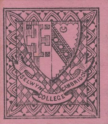 134795 1882 SELWYN COLLEGE, CAMBRIDGE ½D BLACK ON MAGENTA (CS18) MINT SINGLE.