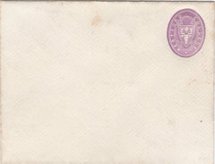 134802 1876 HERTFORD COLLEGE, OXFORD ½D MAUVE EMBOSSED ENVELOPE, 94 X 72.