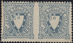 134835 1884 ST JOHN'S COLLEGE, OXFORD ½D GREY-BLUE (CS17) MINT PAIR.
