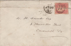 134849 1857 MAIL USED IN LONDON WITH 'Holborn E.O' RECEIVERS HAND STAMP AND CONTEMPORARY PRINT.