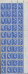 134851 1951 1D LIGHT ULTRAMARINE (SG504) BLOCK OF 40 WITH 'KEYHOLE FLAW' (SPEC Q6d).