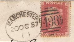 134861 1857 PIECE WITH DIE 2 1D (SG40), 'MANCHESTER/498' SPOON TYPE C (RA74).