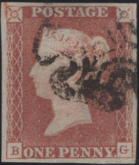 134888 1841 1D RED PL.10 (SG7)(BG IN STATE TWO SPEC AS71).