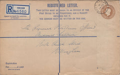 134951 1947 5½D BISTRE REGISTERED ENVELOPE OAKHAM, RUTLAND TO NOTTINGHAM.
