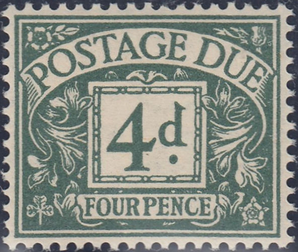 14129 - 1937 4d Dull Grey-Green Postage Due (SG D31). A su...