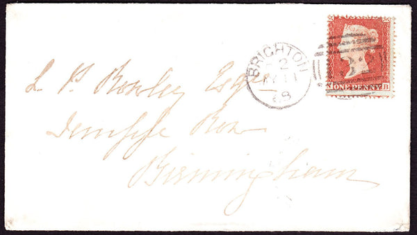 24495 - 1854 1d star (SG 17) VERY LATE USAGE IN 1868 ON COVER. 1868...