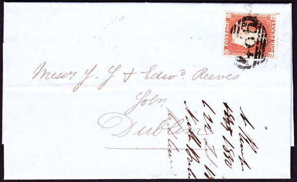 24538 - Pl.99 (TF)(SG8). 1850 entire Liverpool to Dublin w...