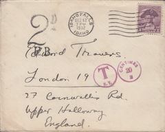 24896 - 1932 UNDERPAID MAIL USA TO LONDON.
