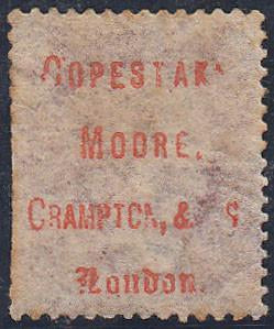 26826 - 1871 UNUSED UNOFFICIAL 'COPESTAKE MOORE' UNDERPRINT ON 1D PL.150 (SG 43) (BG)/(SPEC.PP36).